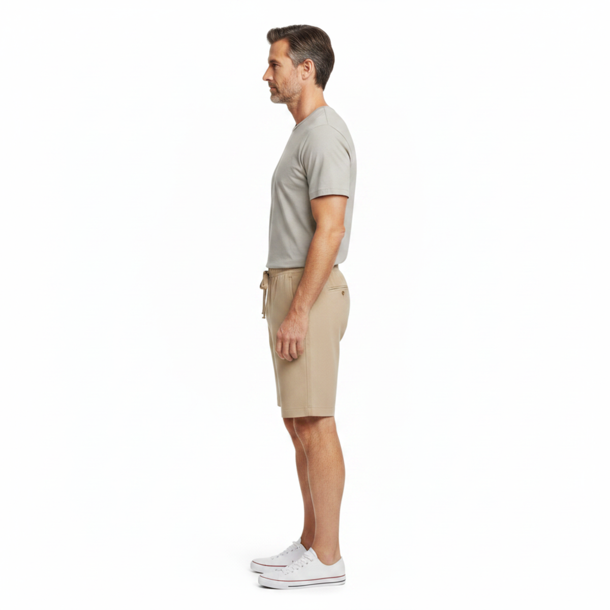 Shorts for Men with Elastic Waist and Relaxed Straight Cut — product view