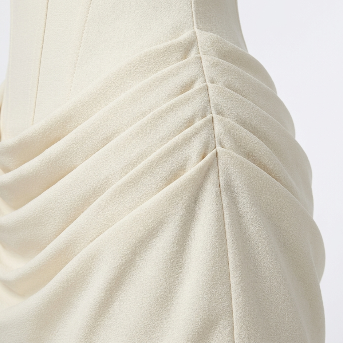 Short women's dress — pleated lyocell skirt and corset bustier — White