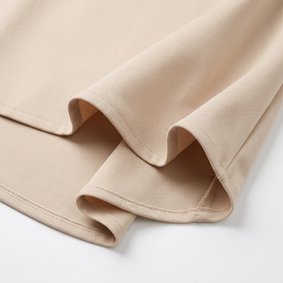 Mid-length cocktail dress — V-neck and wrap style | special occasion — Beige