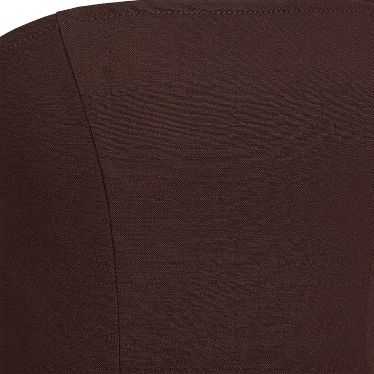 Long evening gown — scarf neckline and pleated slit skirt | ceremony — Brown