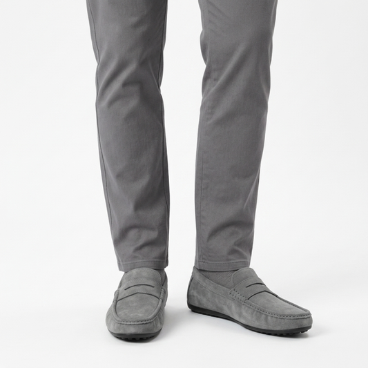 Men's Loafers — Penny Strap — Casual Everyday Style — Gray