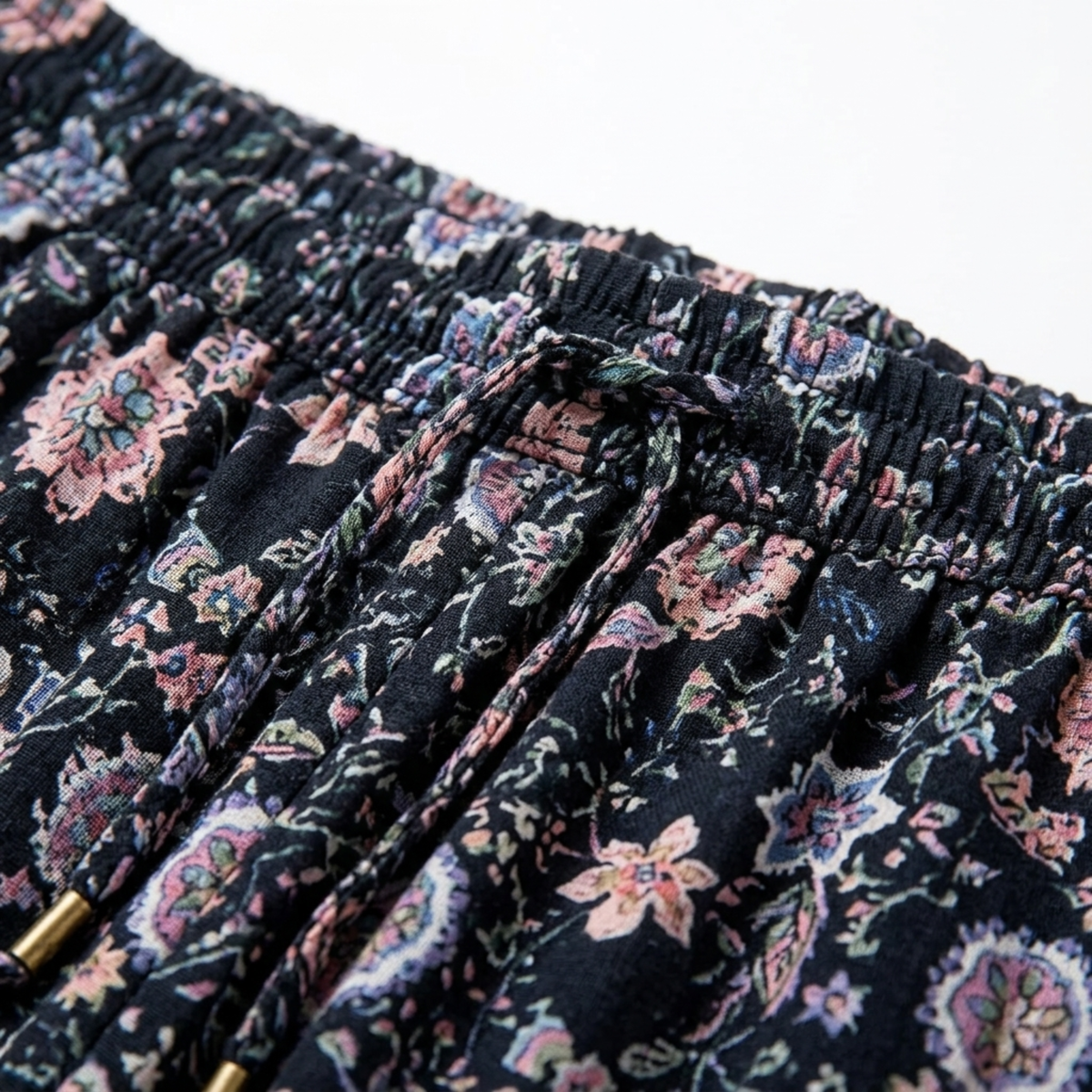 Long Floral Maxi Skirt — High Waist with Drawstrings — Beach Outfit — product view