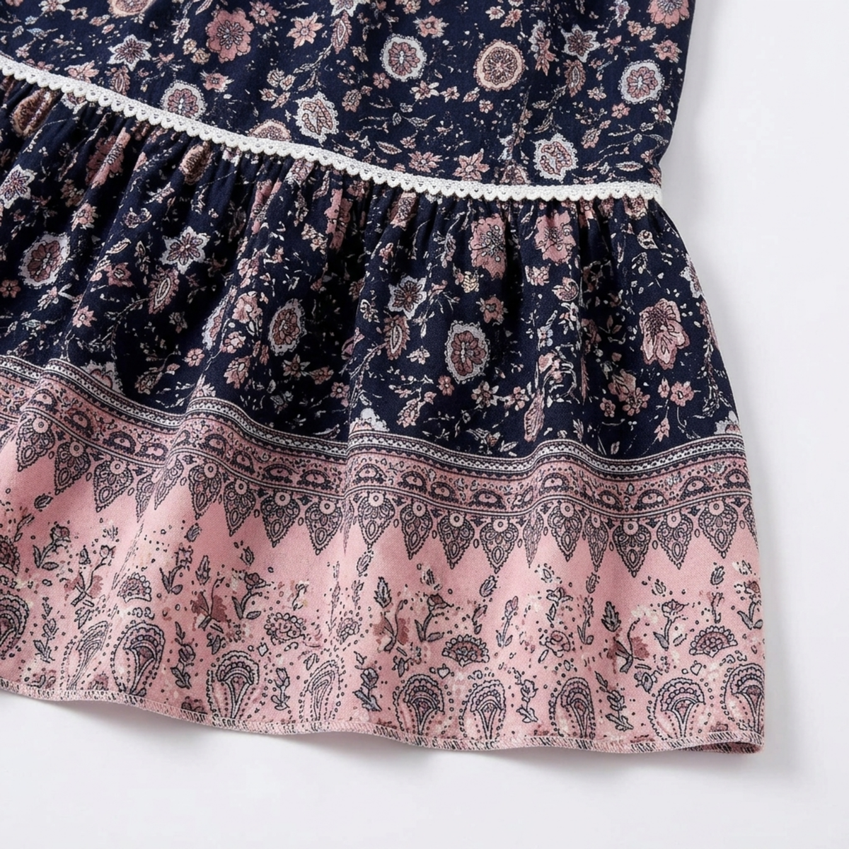 Long Floral Maxi Skirt — High Waist with Drawstrings — Beach Outfit — product view