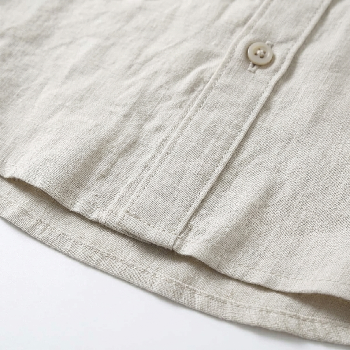 Men's Shirt with Mandarin Collar and Short Sleeves — Summer — product view