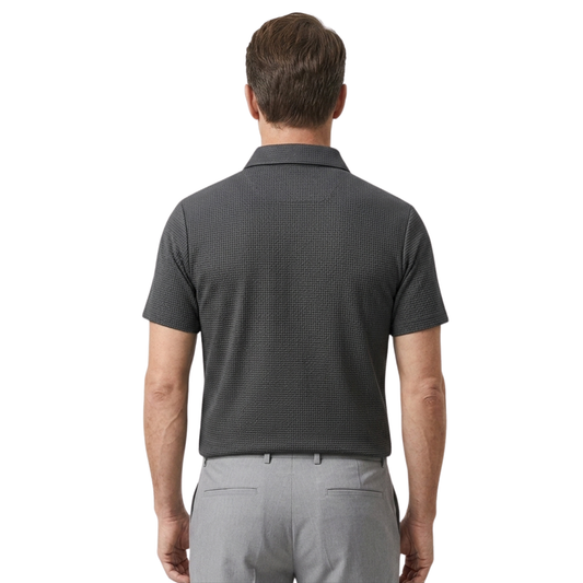 Men's Polo Shirt with Waffle Texture and Short Sleeves — product view