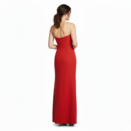 Women's Chiffon Ceremony Dress with Sheath Cut and Side Slit — product view