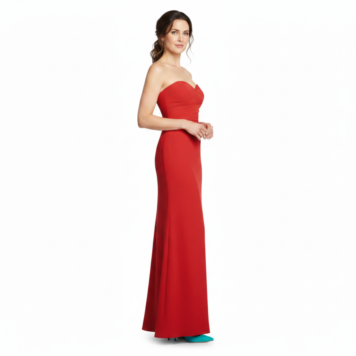 Women's Chiffon Ceremony Dress with Sheath Cut and Side Slit — product view