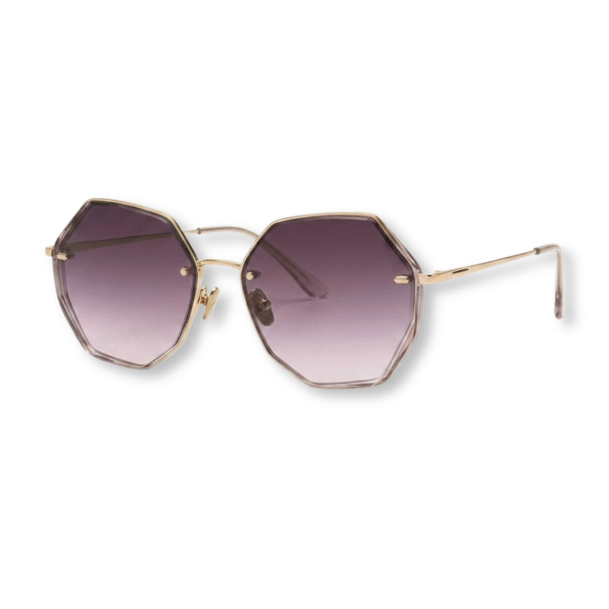 Sonnenbrille für Damen mit rahmenlosem Design und geometrischen Verlaufgläsern — Grau