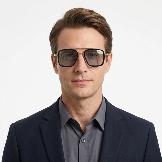 Square Aviator Glasses with Lightweight Frame and Lenses — product view