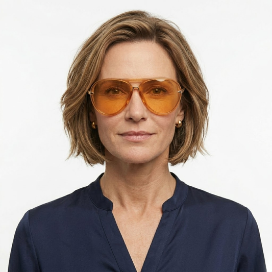 Translucent Aviator Glasses with Double Bridge and Gradient Lenses — product view