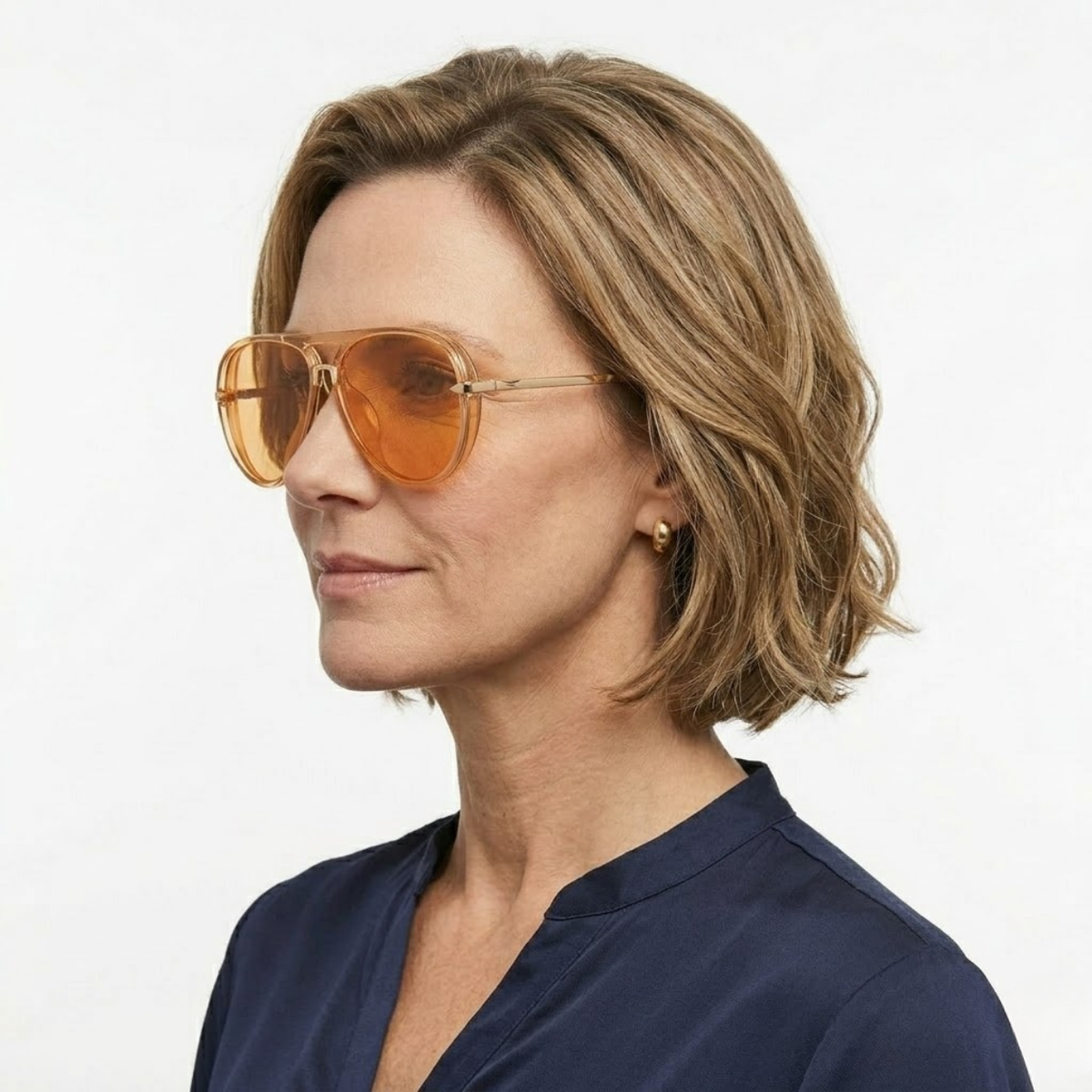 Translucent Aviator Glasses with Double Bridge and Gradient Lenses — product view