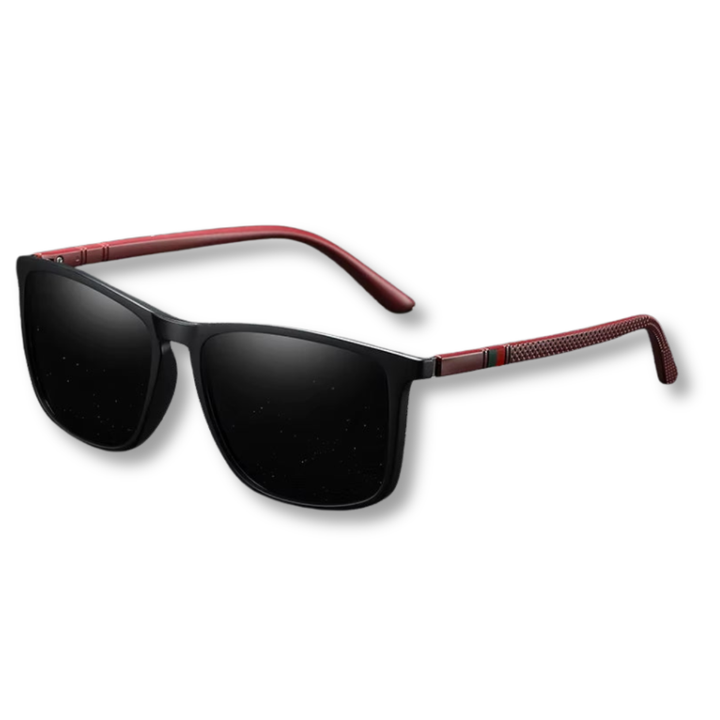 Lunettes de soleil pour hommes avec charnières à ressort et forme carrée — Bordeaux