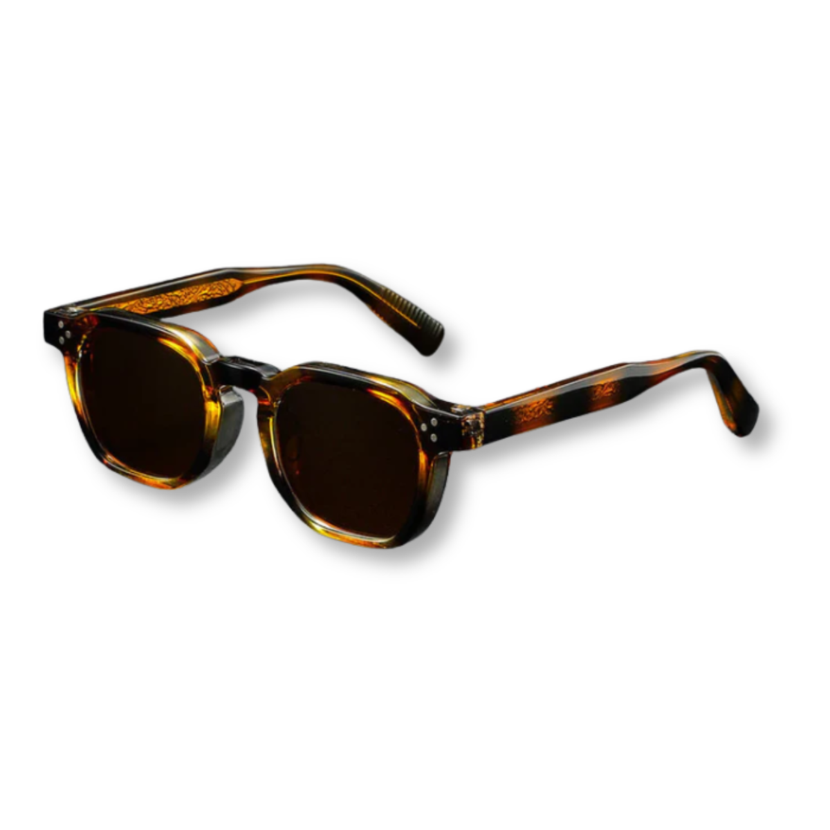 Square Sunglasses with Frame — Brown
