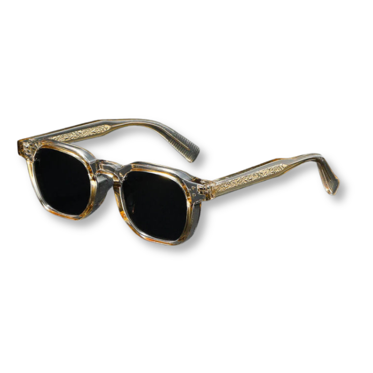 Square Sunglasses with Frame — Clear