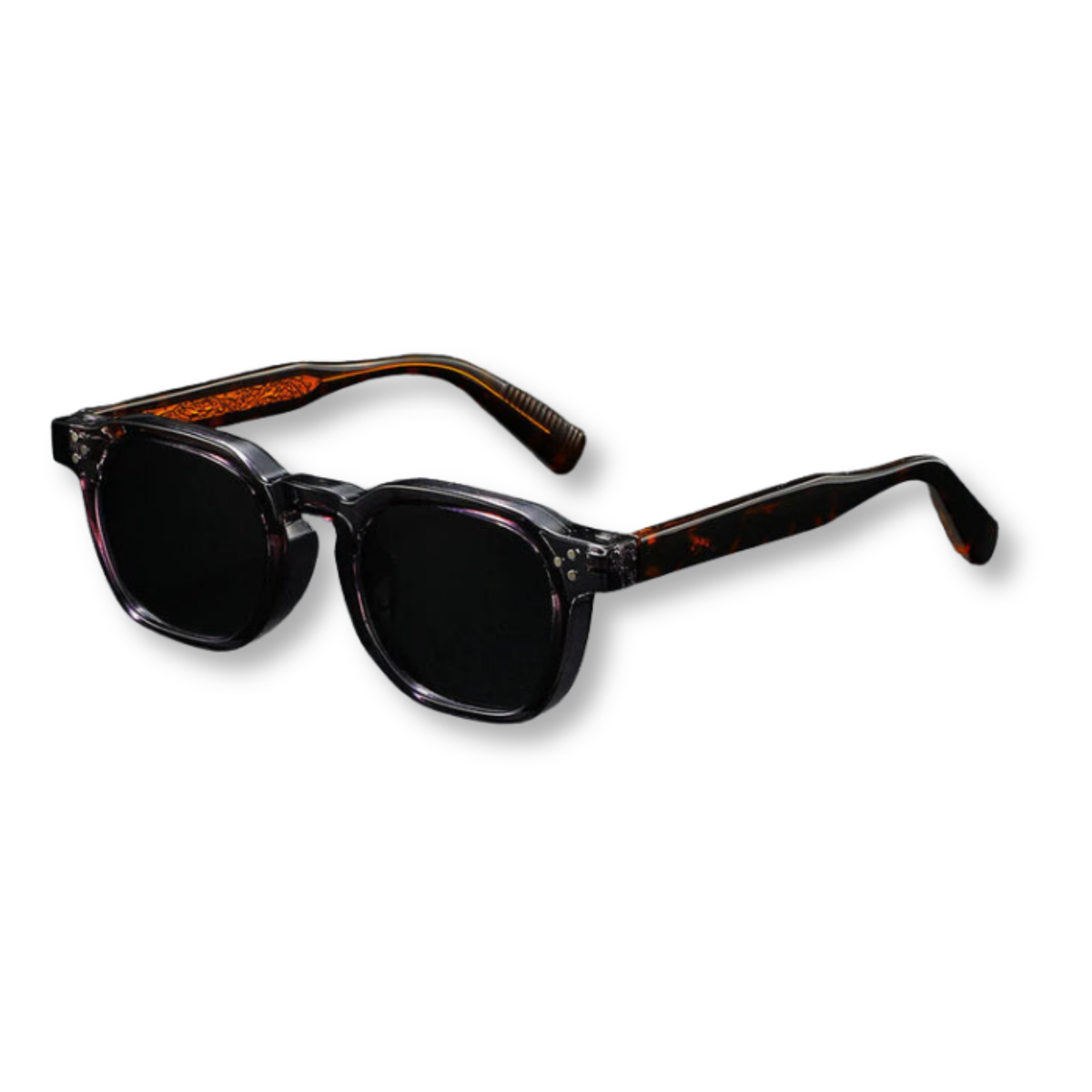 Square Sunglasses with Frame — Black