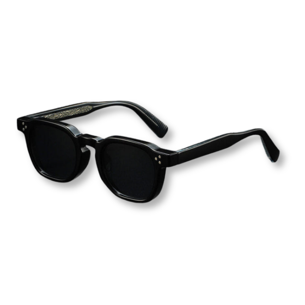 Square Sunglasses with Frame — Black
