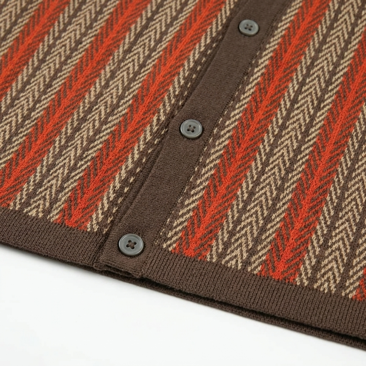 Men's knit polo — vertical stripes — casual resort style — product view