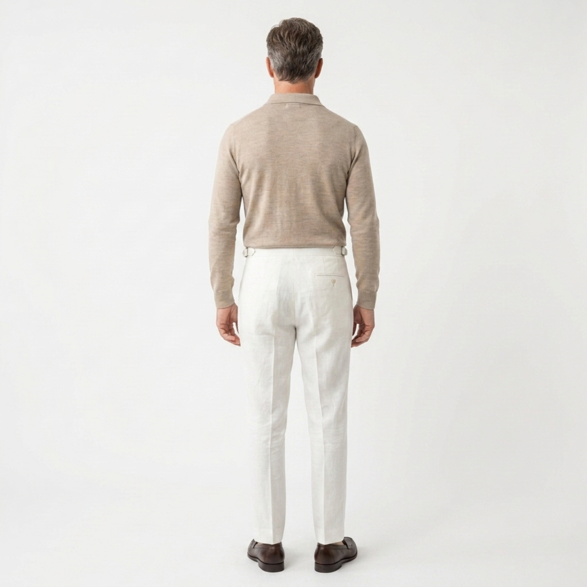 Men's dress pants — double pleat — formal ceremonies — Ivory