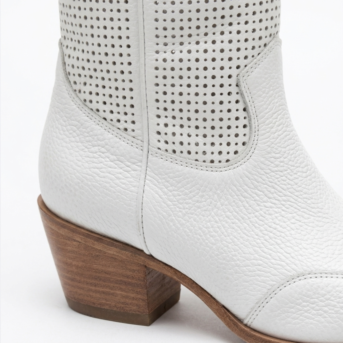 Women's cowboy ankle boots — mid-calf — daily use — White
