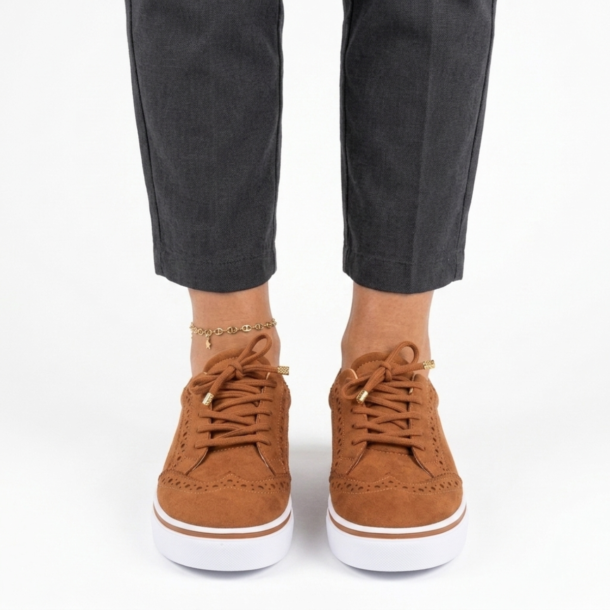 Women's walking shoes — wedge sole and floral toe — casual — product view