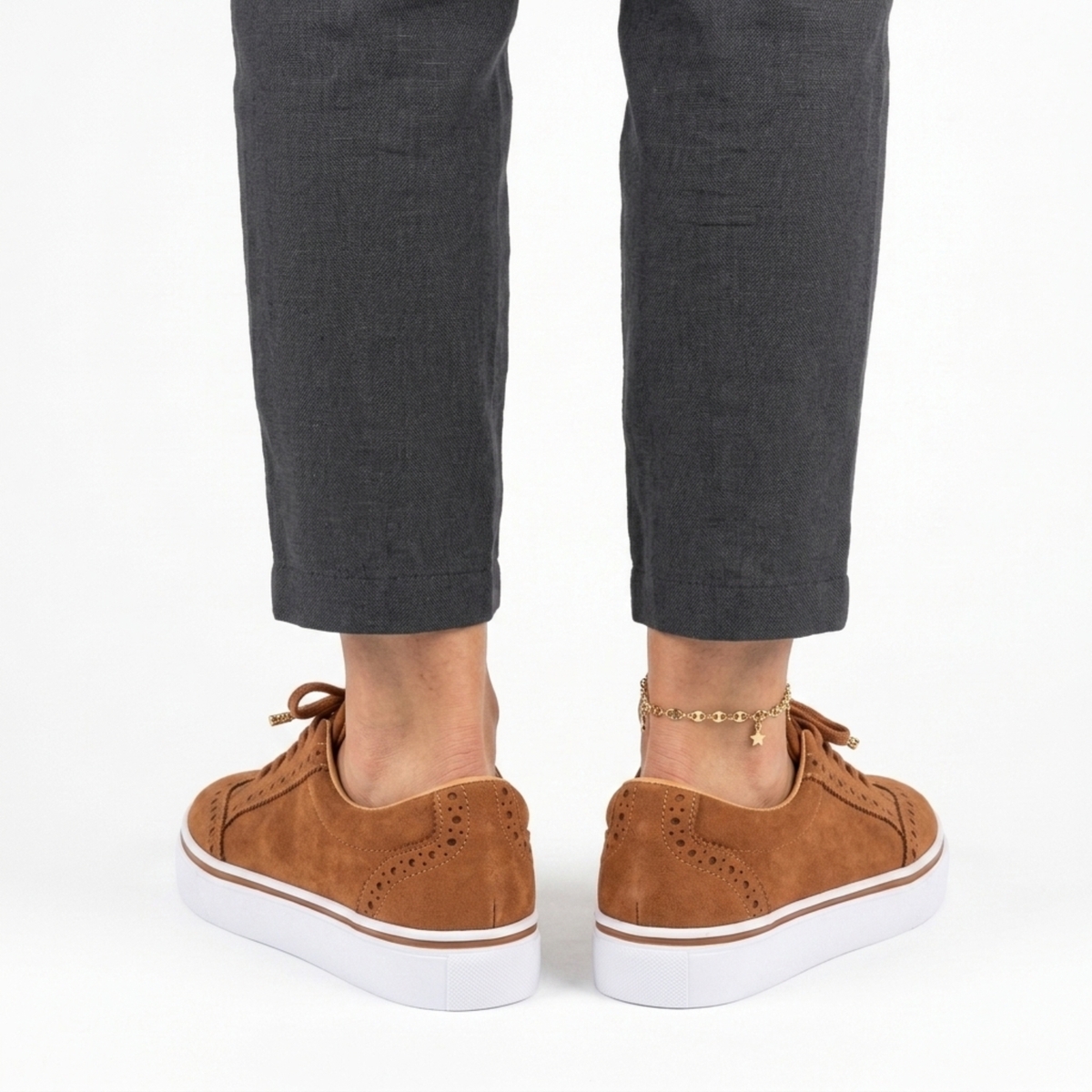 Women's walking shoes — wedge sole and floral toe — casual — product view