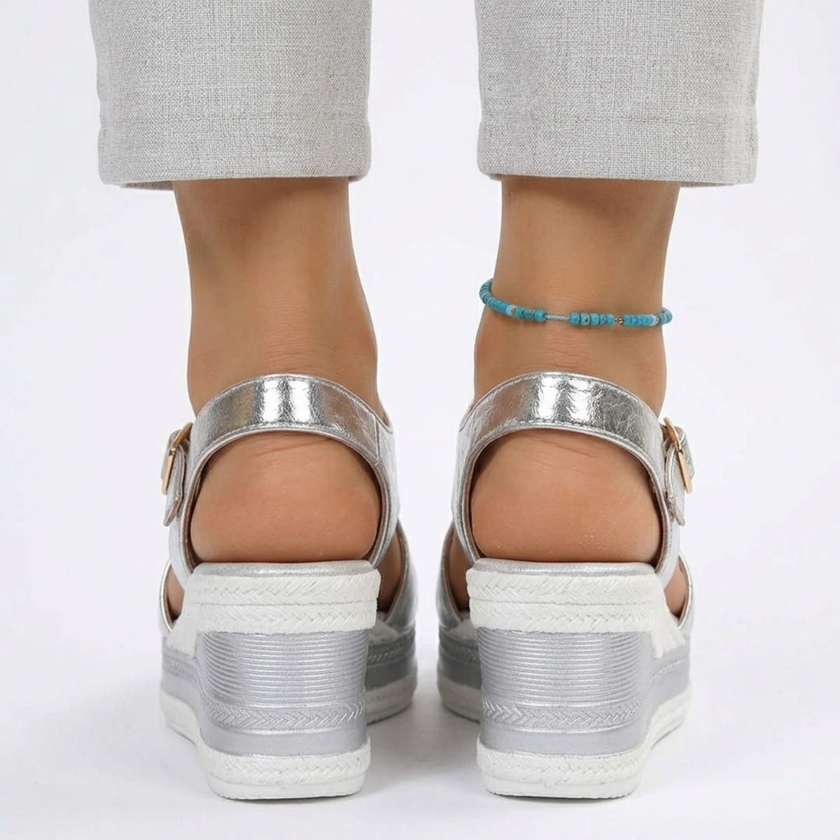 Women's wedge heel sandals — comfort and support — vacation — product view