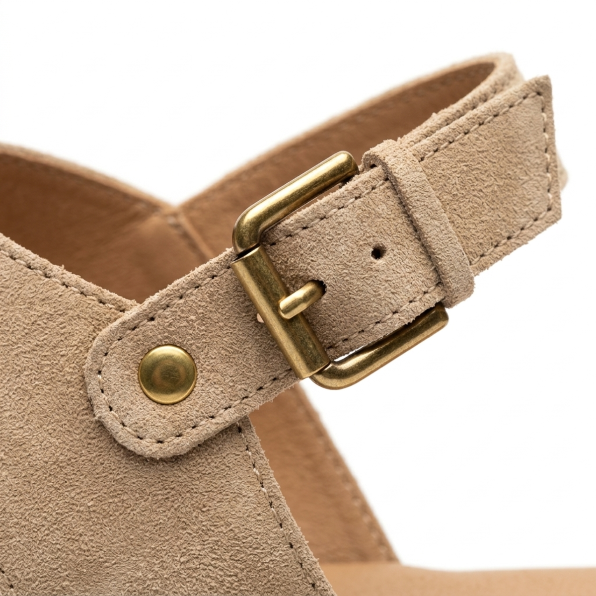 Women's platform sandals — adjustable strap and studs — casual — product view
