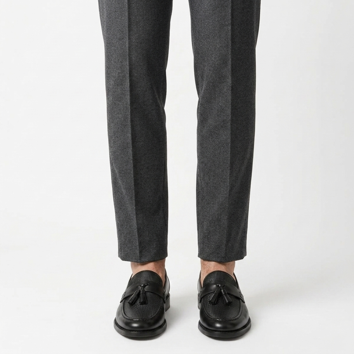 Men's braided shoes — slip-on loafers for the office — Black
