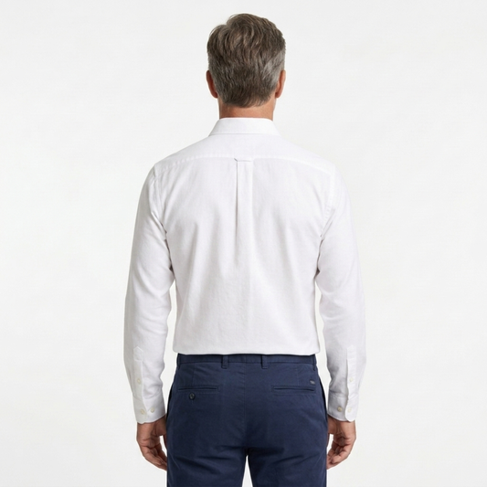 Men's button-down shirt — long sleeves and pointed collar — product view
