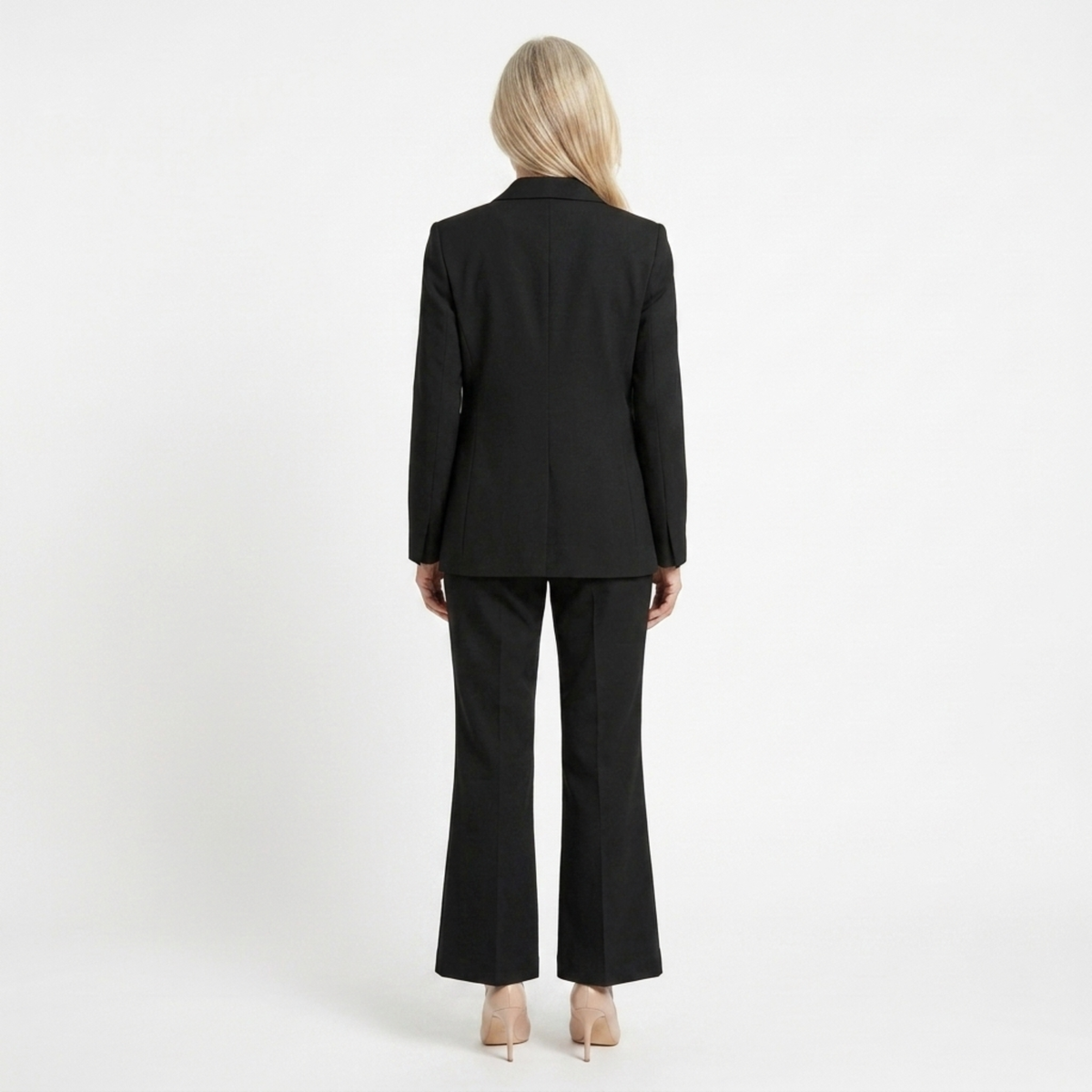 Women's suit jacket and pants — slim fit two-piece — formal — Black