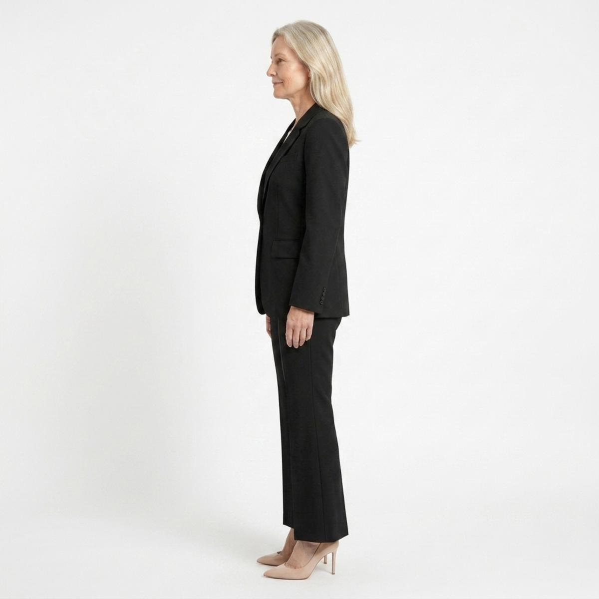 Women's suit jacket and pants — slim fit two-piece — formal — Black