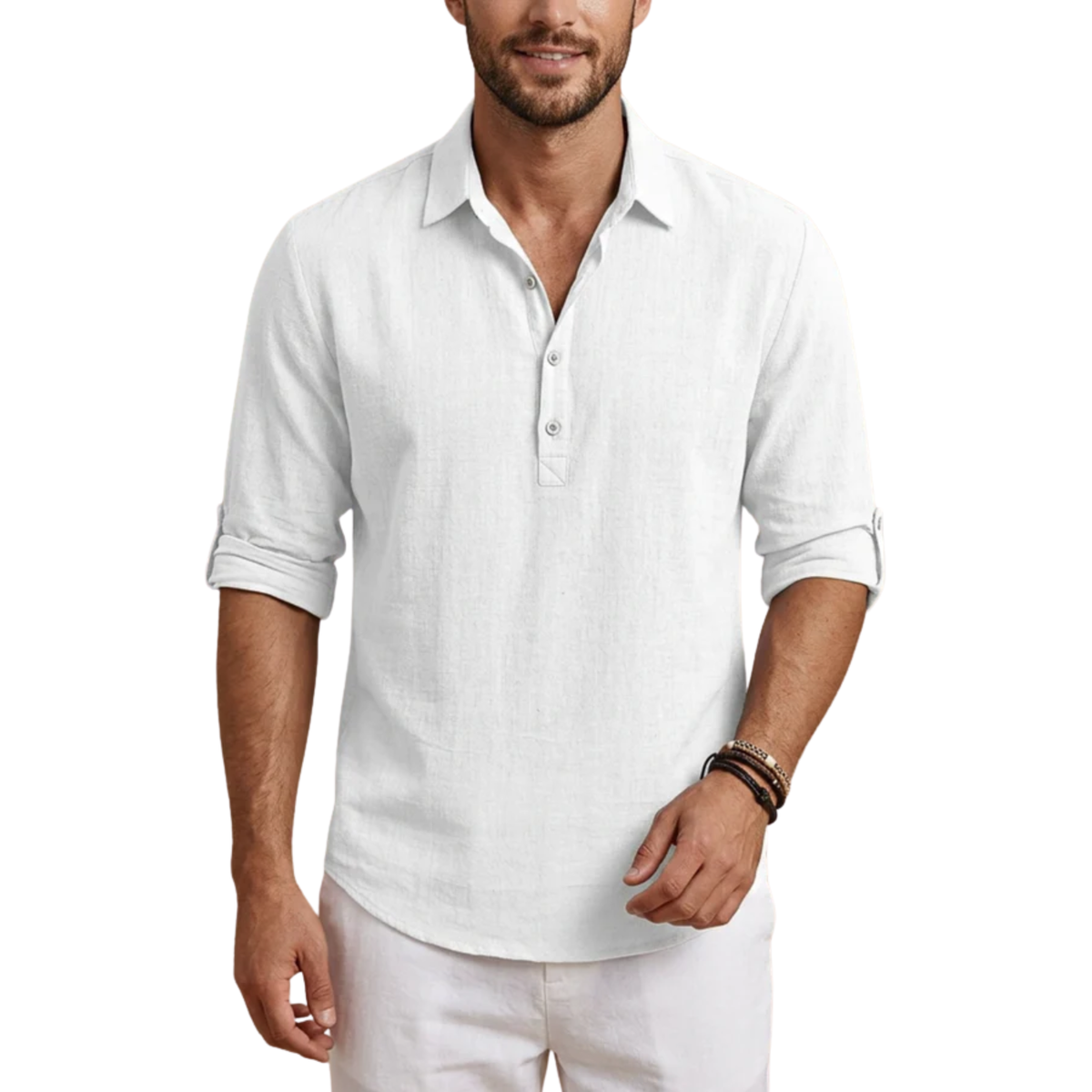 Men's short-sleeve polo — vacation — White
