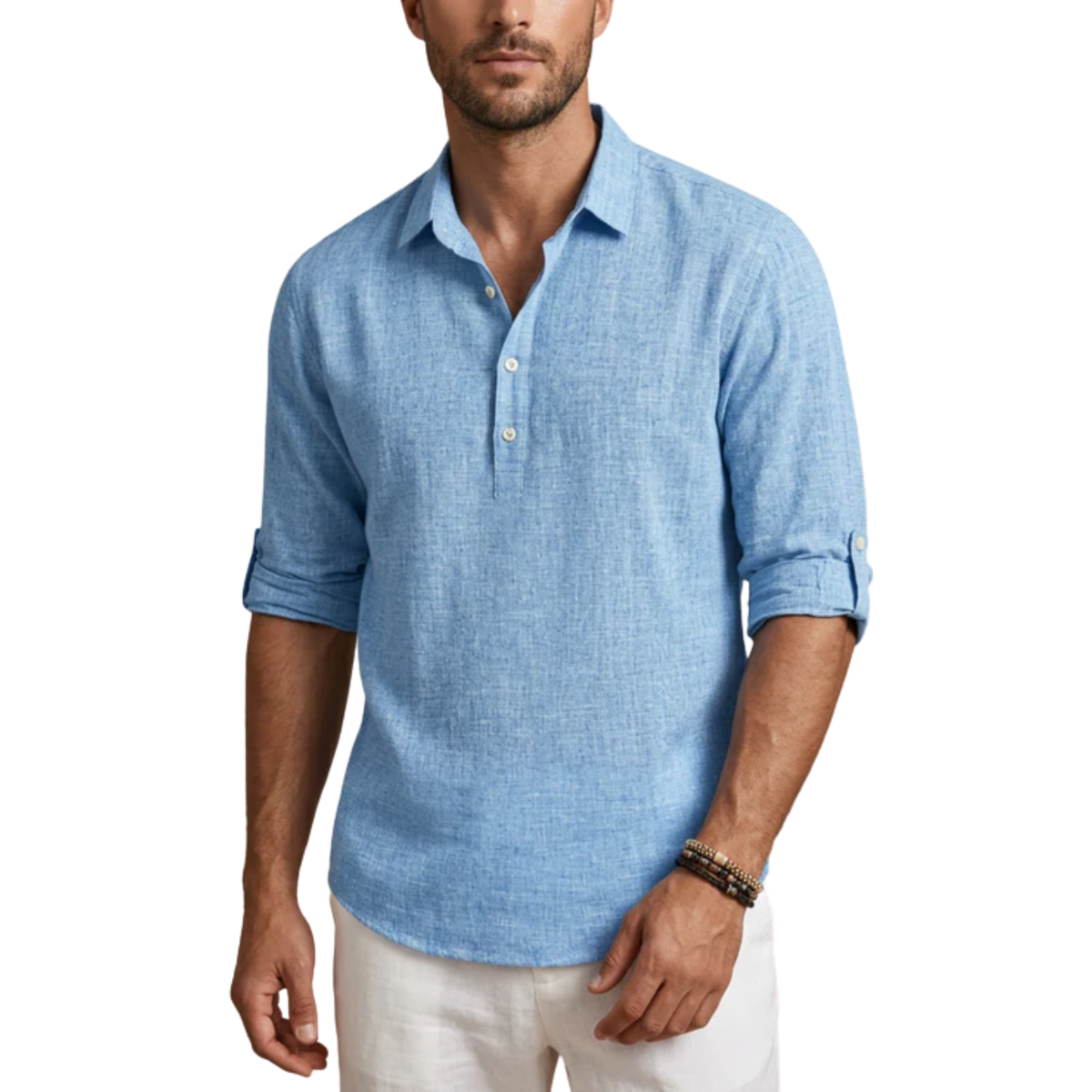 Men's short-sleeve polo — vacation — Sky Blue