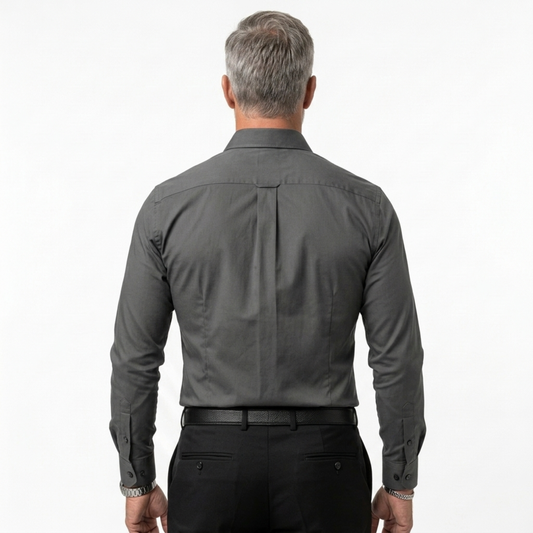 Men's button-down shirt — notched collar and long sleeves — everyday — product view