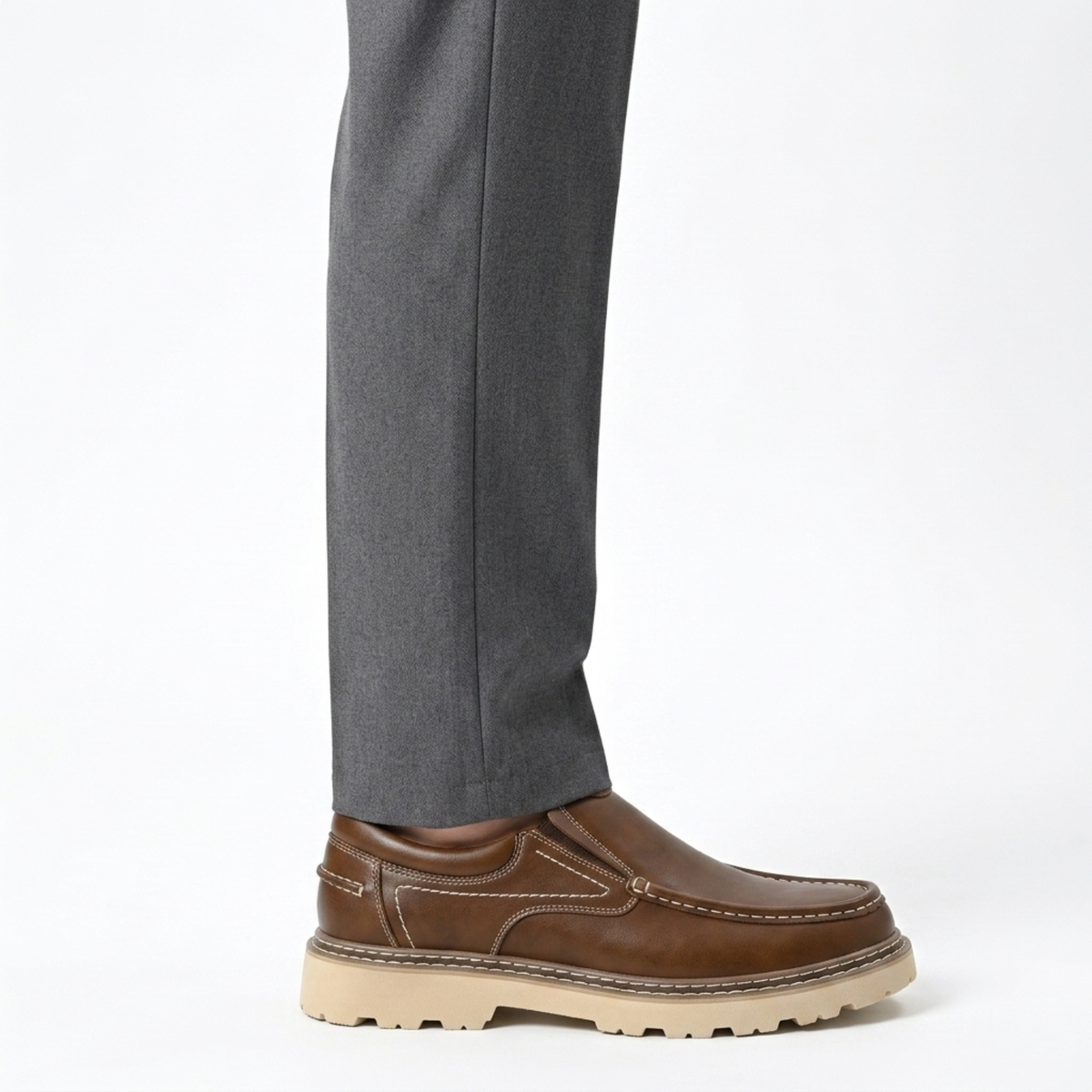 Slip-on shoes — sturdy and flexible sole — everyday use — Brown