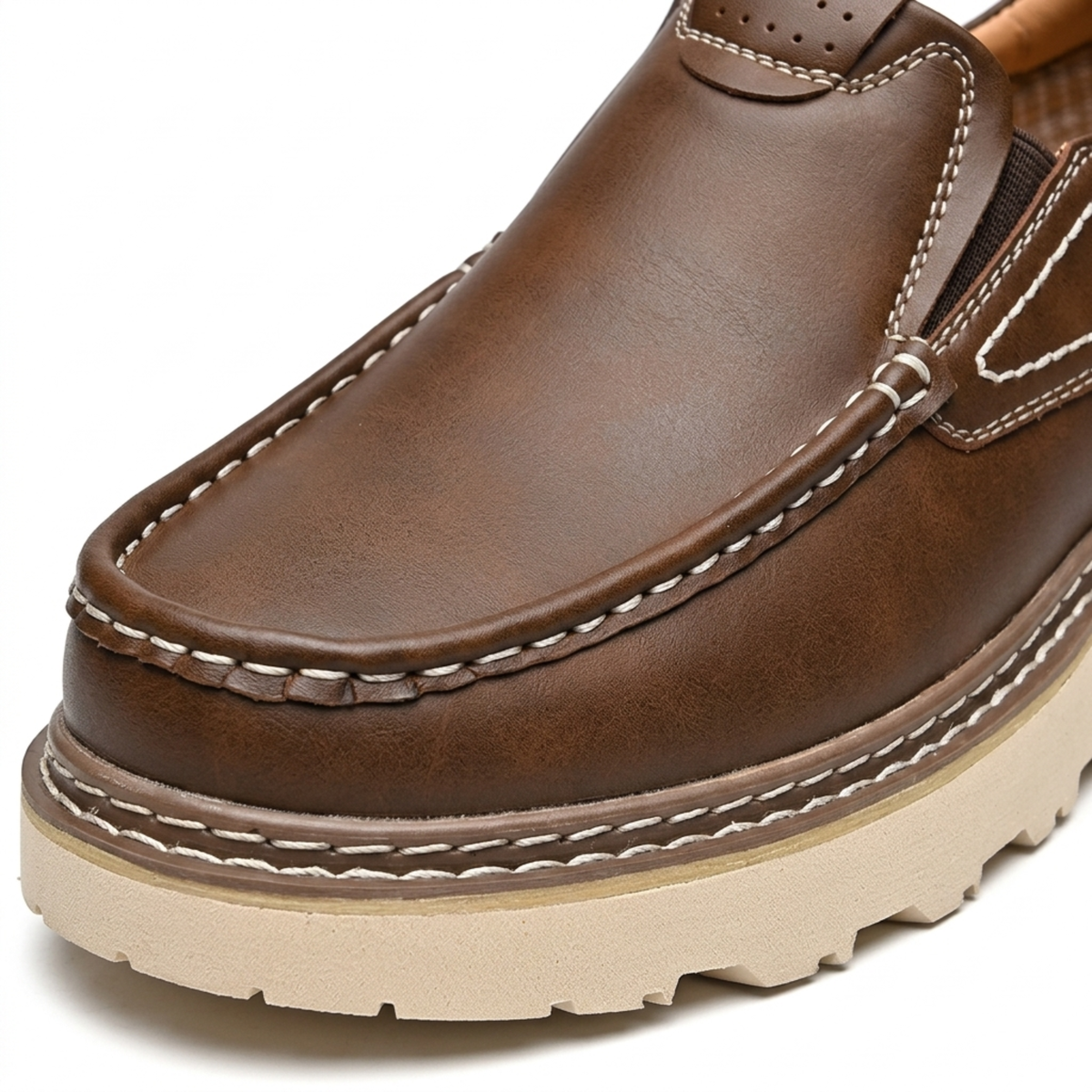 Slip-on shoes — sturdy and flexible sole — everyday use — Brown