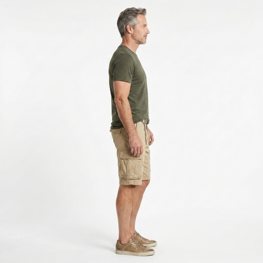 Cargo bermuda shorts — multi-pocket utility style — vacation — product view