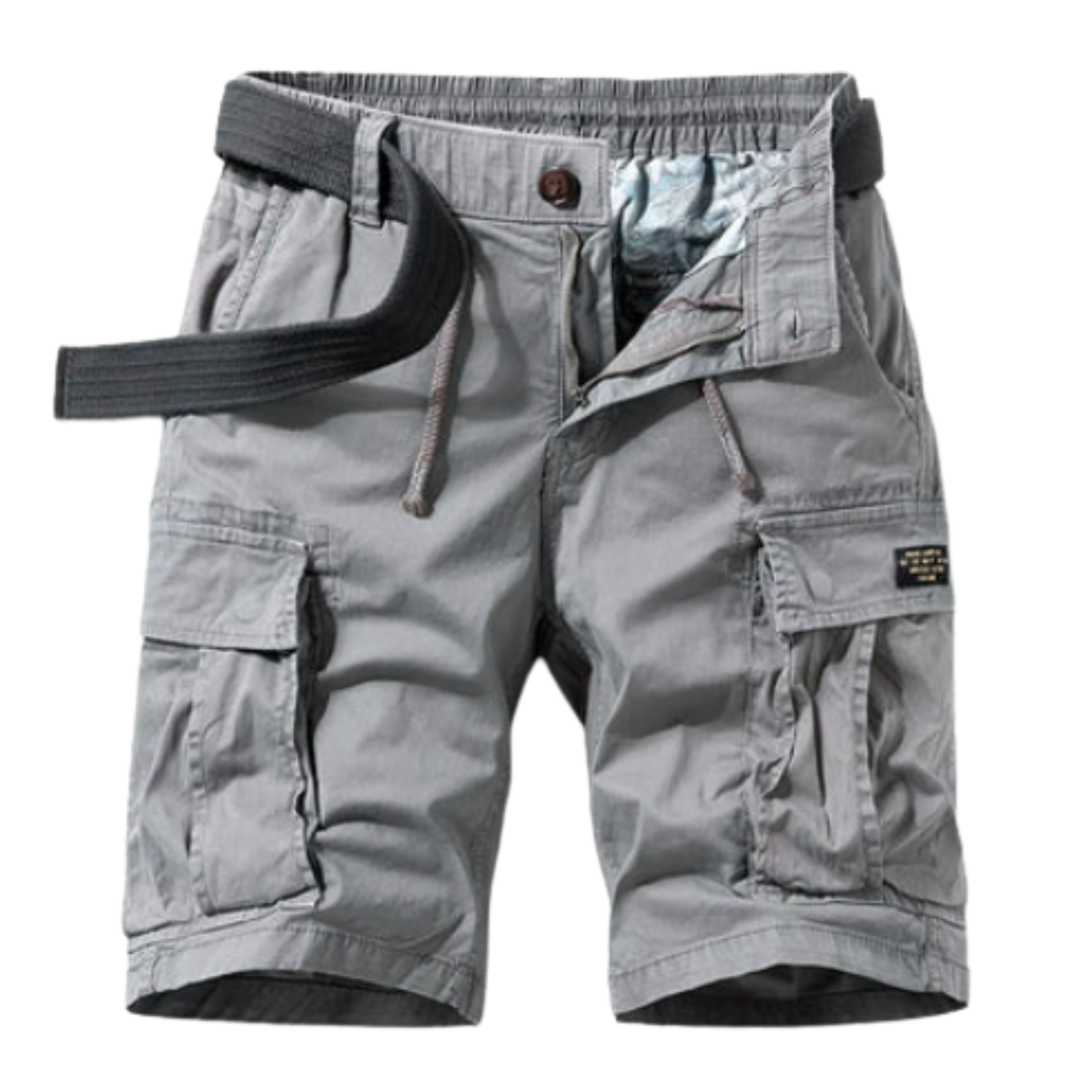 Cargo bermuda shorts — multi-pocket utility style — vacation — Grey