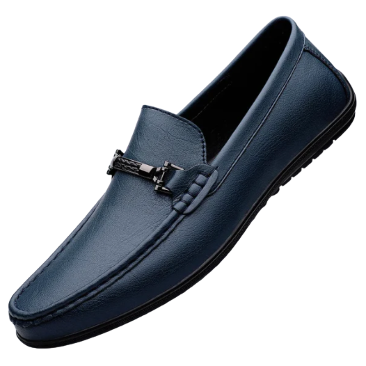 Moccasins — metal buckle — casual outings — Blue