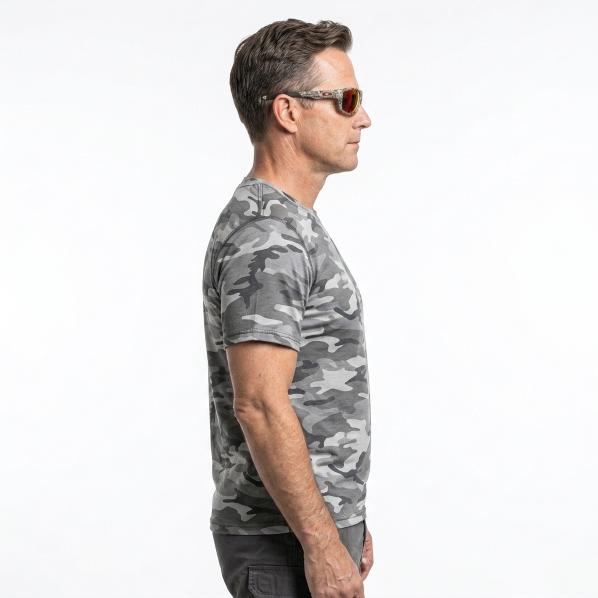 Sport sunglasses — lenses and camouflage frame — product view