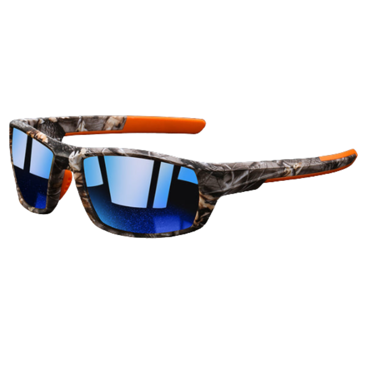 Sport sunglasses — lenses and camouflage frame — Blue