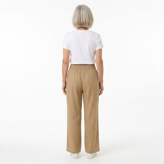 Women's Straight-Leg Pants with Elastic Waist — product view