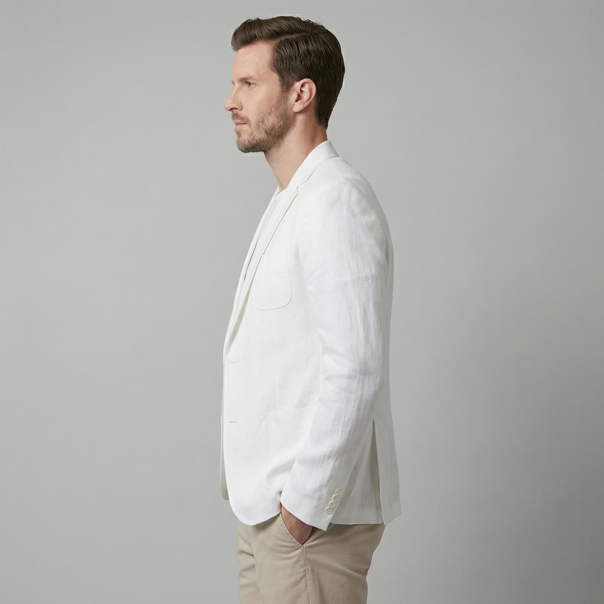 Men's jacket | elegant holiday blazer — White
