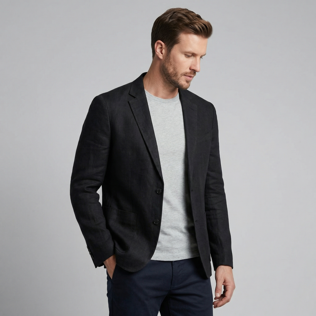 Men's jacket | elegant holiday blazer — Black