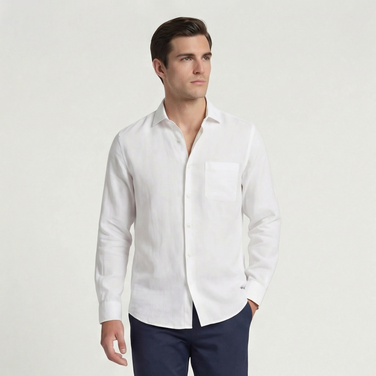 Men's top | classic summer shirt — White