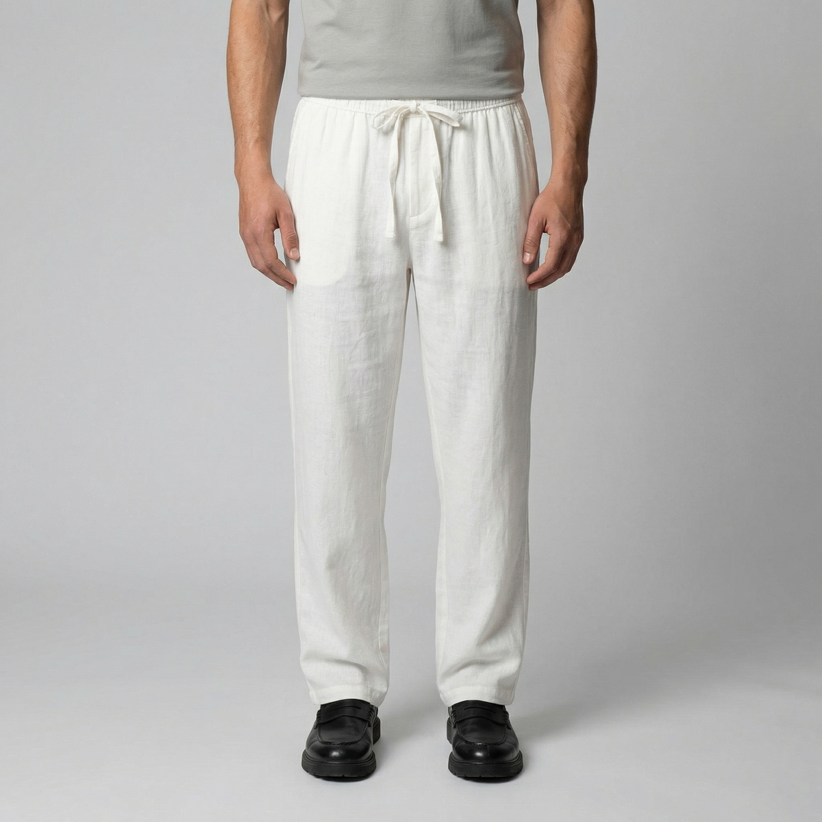 Slim pants | men's beach bottoms — White