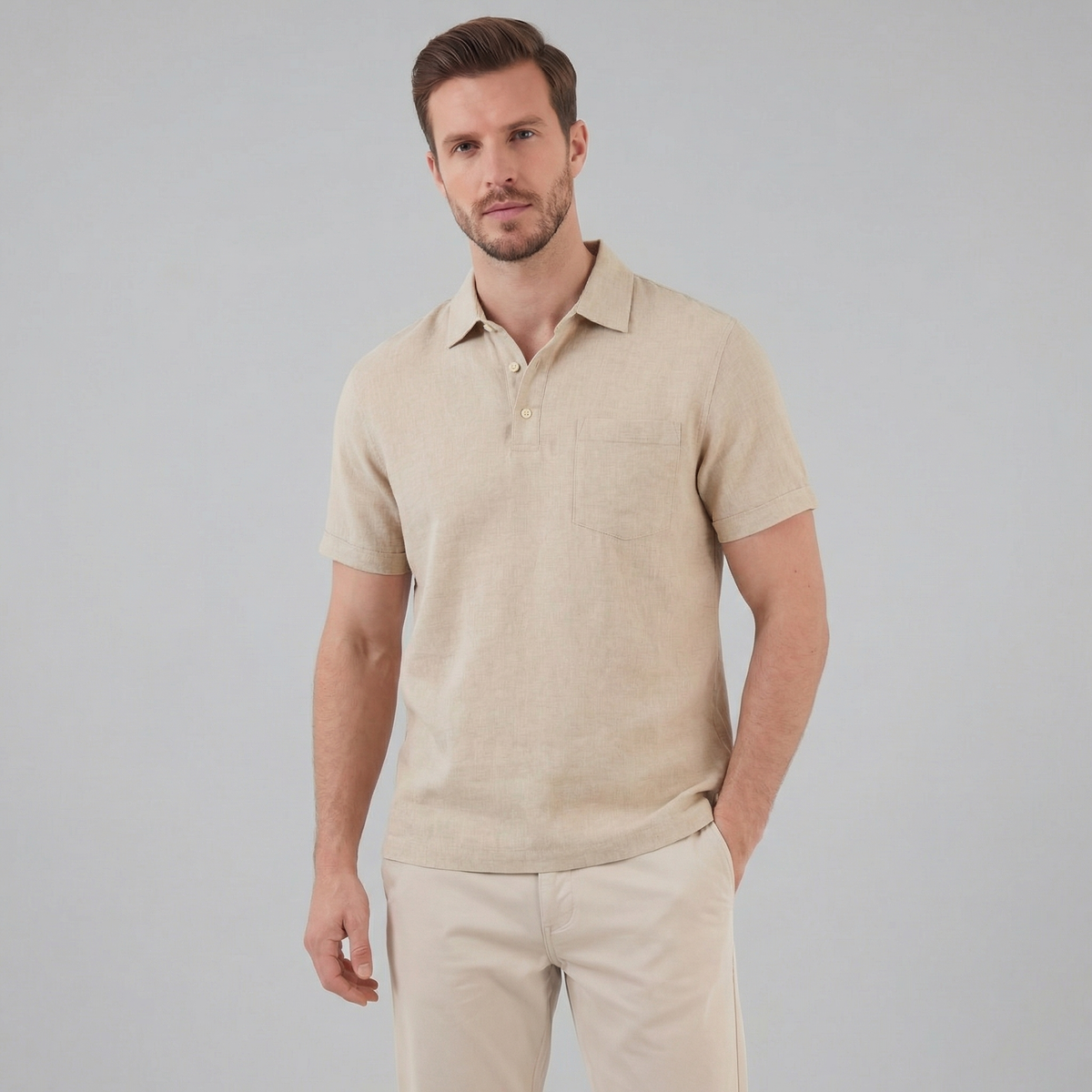 Summer high polo | lightweight knitwear garment — Beige