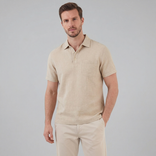 Summer high polo | lightweight knitwear garment — Beige