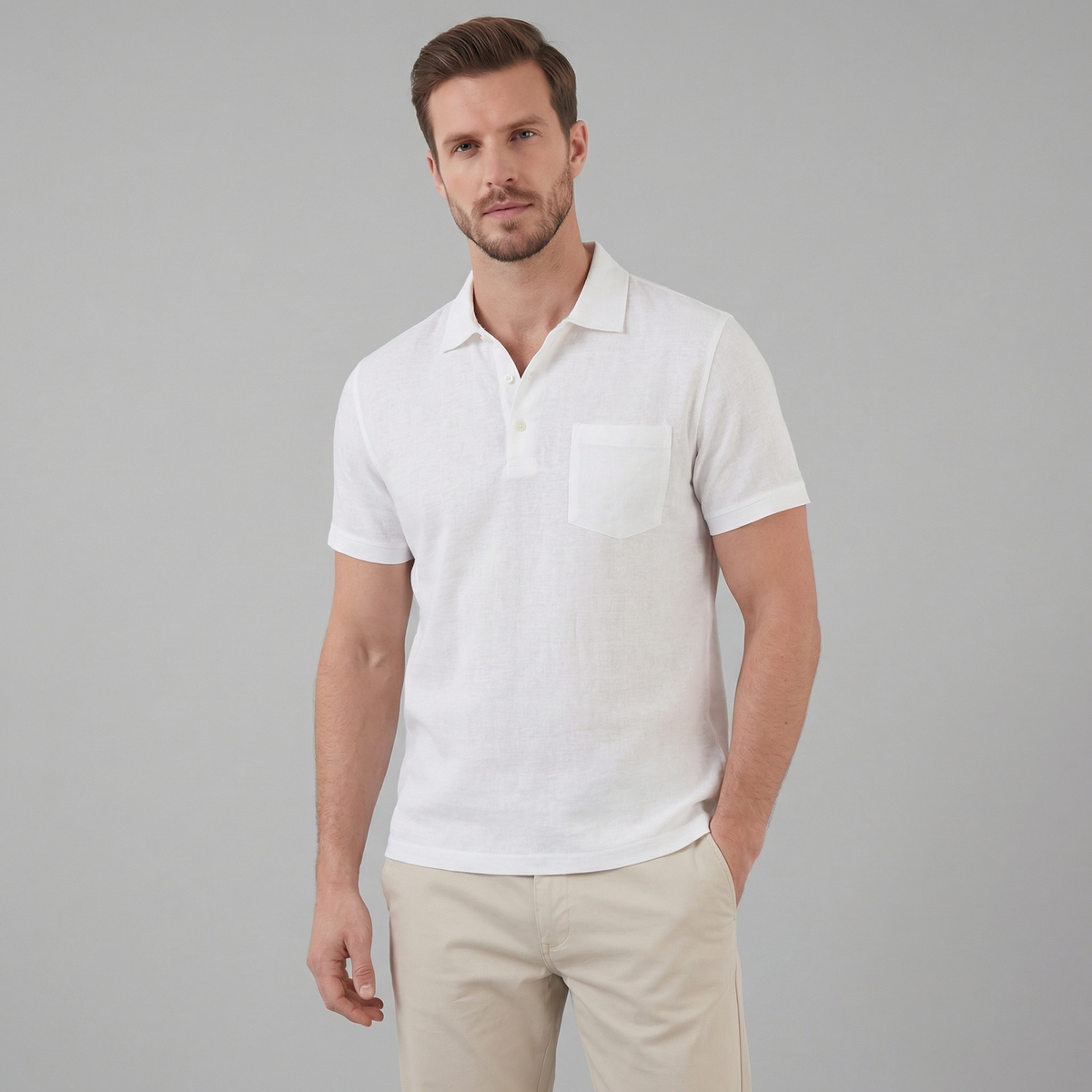 Summer high polo | lightweight knitwear garment — White