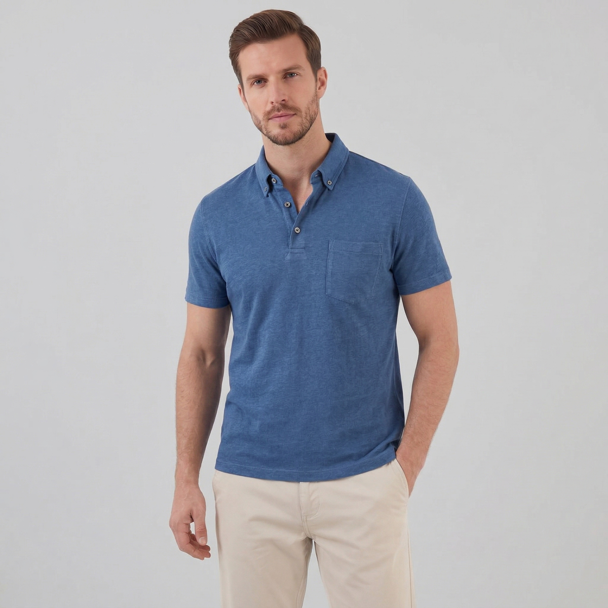 Summer high polo | lightweight knitwear garment — Navy